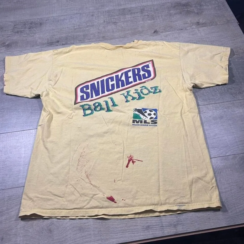 vintage Y2Kdistressed soccer, MLS Snickers promo T-shirt‎ size XL - Picture 5 of 7